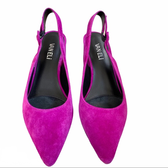 Vaneli Shoes - Vanelli Fuschia Suede Slingback Pumps